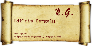 Módis Gergely névjegykártya